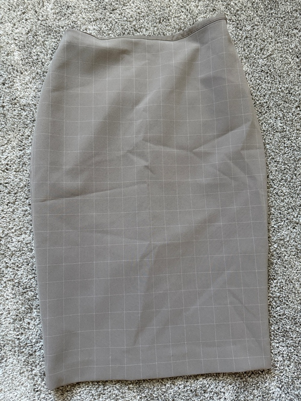 Express Taupe Windowpane Pencil Skirt